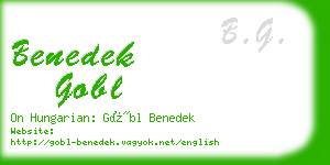 benedek gobl business card